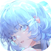 A drawing of Yoso, one of Rizline's characters. She has light-blue hair, a light skin tone and light-blue eyes.