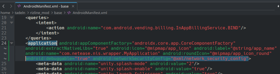 Screenshot highlighting where to add the two attributes.